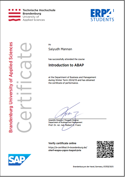 Introduction to ABAP